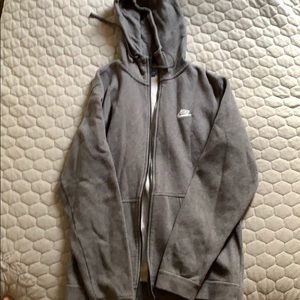 Athletic gray Nike zip up training hoodie